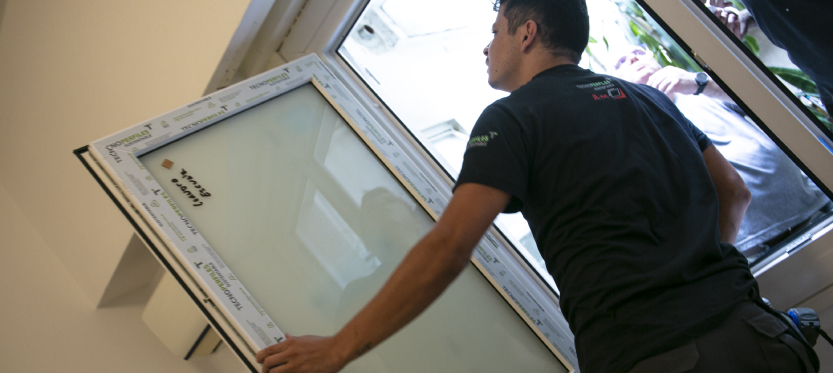 en un solo día de trabajo es posible hacer el recambio de las ventanas por unas más eficientes de PVC. TECNOPERFILES
